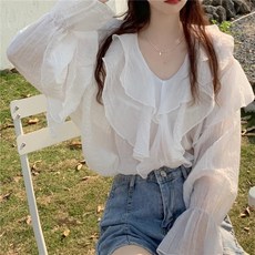 PEONIST 可愛荷葉邊罩衫