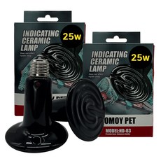 NOMOY PET 爬蟲類陶瓷平面指示型加熱燈 25W ND-03, 混合色, 2個