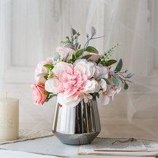 꽃다발 TESI072 + 꽃병 세트, 09번 핑크