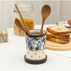 PRACA 波蘭風格陶瓷餐具筒, 1個, 洋桔梗