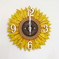 무니룸 엔틱 해바라기 무소음 벽시계
