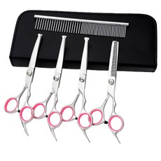 반려동물 셀프 미용가위 둥근헤드 5종 세트 YT_RC549, 혼합색상, 1세트