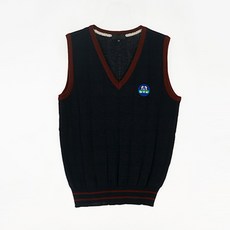 校服Mall酒紅色線條方形針織校服背心