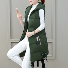 Banya Story 女款長版鋪棉連帽背心 PP75