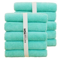코튼맘 호텔수건 타올 180g 30수 코마사, 아쿠아마린, 10개