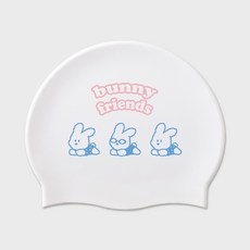 Acorral 矽膠泳帽, 1個, 兔子朋友 藍色
