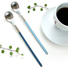 프렌치블랑 세라믹컬러 롱스푼 2종, Navy + Skyblue, 1세트