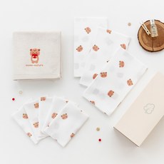 moms nature 嬰幼兒竹纖維浴巾 + 布尿布 3件 + 壓花紗布巾 5件套組