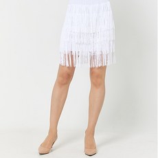 dancedome 4層流蘇裙 LDS12400, 白色