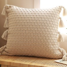 Moment 編織流蘇抱枕 CJ-MA82, 混合色