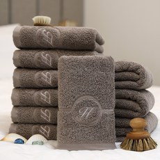 飯店專用40支精梳棉厚毛巾 210g, 10個, 棕色