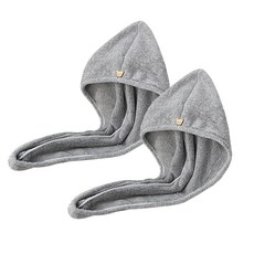 YHOME 超細纖維快乾髮巾, 素色, 2個