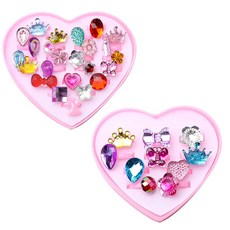 可愛造型戒指 24入+閃亮造型戒指 10入