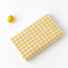 워싱 멜란 체크 대폭 원단, 2개, 진노랑