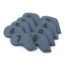 TECH SKIN 彩色皮革高爾夫球桿保護套組, 塵土飛揚的藍色