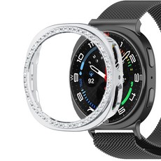 LuA lovel Galaxy Watch保護全覆蓋鑲鑽保護殼, 銀