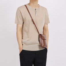 DKA 男士Blossom亨利領針織短袖T恤 F06Y3_tc5142