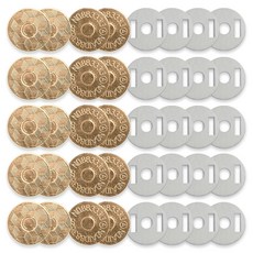 Knitt 纖薄磁吸圓形按扣 18mm, 金色, 10個