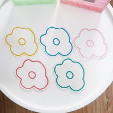 DG生活 壓克力花朵杯墊 DG-29 套組, 5種, 1個