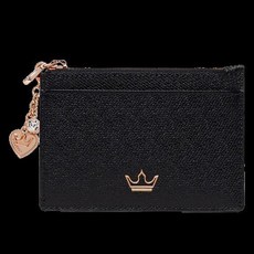 J.ESTINA TRUEDY 拉鍊卡夾 JSTCSF9AF225BK010 + 購物袋 黑色 11 x 7.5 cm