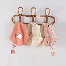 Aippum 女童用 兔子與櫻桃 棉質三角內褲 3件組 C51