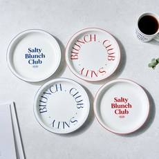 Modern House ON Salty Brunch 圓形盤子套組 D18, 1套, 4種盤子, 混色