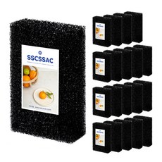 SSGSSAK 聚氨酯過濾菜瓜布 黑色, 20個, 1入