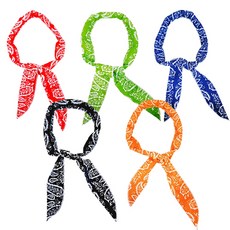 FOBIELLA 涼感領巾, 海軍藍+黑色+橘色+紅色+綠色