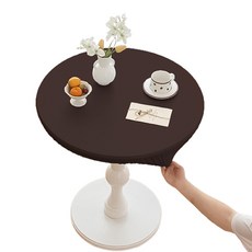 Maket Gamseong 圓形餐桌簡易桌布, 70cm, 咖啡棕, 1個