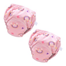 STARDOOR 幼兒可愛圖案如廁訓練褲 2件組, 彩虹, 1個