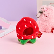 버터 딸기피크닉 미니 키링 코스튬, 레드, 1개, 6cm