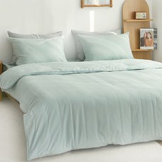 파코홈 굿메이드 60수 샤틴 홑겹 이불 커버, 민트