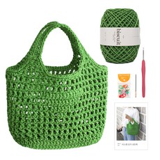 Yarna 三角針織網袋DIY套組, 23淺綠色, 1組