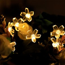 쿼르디 LED 줄전구 봄 벚꽃 USB 6m 40등, 웜, 1개
