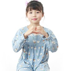 女童款聖誕比熊桃皮絨睡衣上下套裝