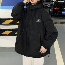 구디프 여성용 레이디 후드 루즈핏 집업 점퍼