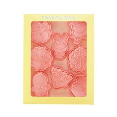 聖誕節餅乾壓花模具 8款組合, 單一顏色, 1組