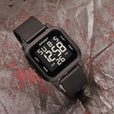 索悠商會 穿戴舒適方形運動手錶, 黑色, 1個