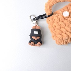 힙스터 곰돌이 키링, 브라운, 1개