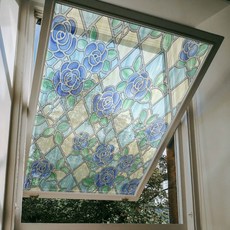 VeniliaDecor Sheet Nara 自黏式窗貼 Blooming 56-277, 藍色 + 綠色 + 黃色