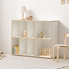 웰퍼니쳐 아동용 쿠비 책장 1000 방문설치, 화이트, 2단