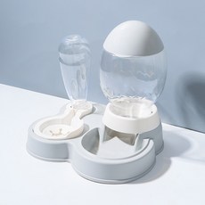 PASTEL PET 寵物橢圓半自動餵水器, 灰色, 1個