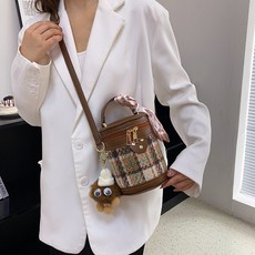 아트조이 DIY 마이 캔백 만들기 가죽공예 세트 체크, 1세트, 다크브라운