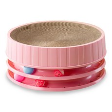 DING DONG PET 3層玩具球貓抓板, 粉色的, 1個