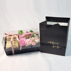 康乃馨香皂花 父母零用錢禮盒 2件組, 粉紅色