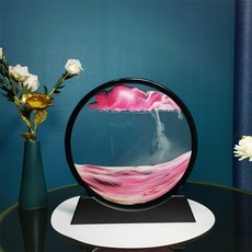 Cham Living 療癒流沙圓形畫框 18 x 19 x 4 cm, 黑白紅