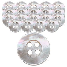 Button King 東大門鈕扣王 襯衫 女用襯衫 珍珠母貝 Logo邊框 鈕扣 11.5mm, 白白珍珠, 20個