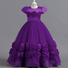 오렌지다몸 여아용 로즈 쉬폰 셔링 드레스