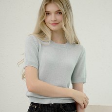 와르 여성용 솔리드 라운드 니트 티셔츠