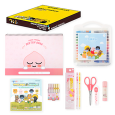 Kakao Friends創意噴噴文具Apeach禮盒組, 隨機發送（速寫本）, 1套